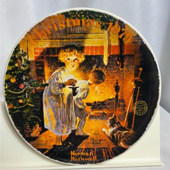 1979 Norman Rockwell Christmas Plate “Somebody’s Up There” Knowles - Picture 1 of 3